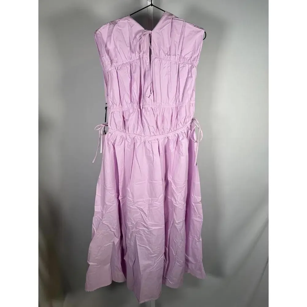 NWT ASTR The Label Lorrie Sleeveless Ruched Midi Dress Size Small - Picture 4 of 7